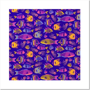 Colorful Funky Fishes Posters and Art